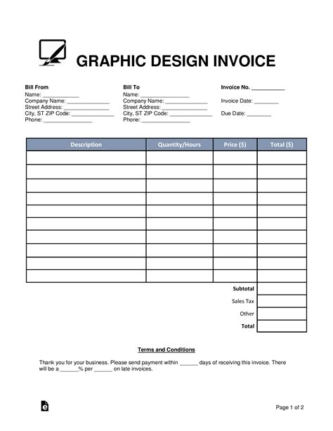 Graphic Design Invoice Template - 14+ Free Word, Excel, PDF Format Download