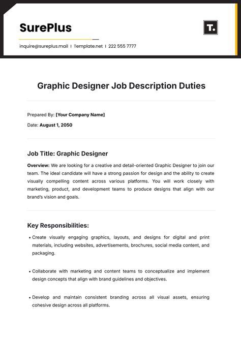 Graphic Designer Animator Job Duties