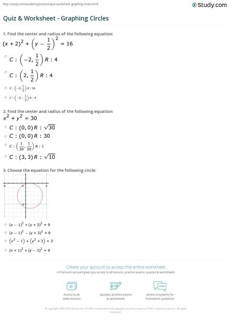 Graphing Circular Functions Worksheet