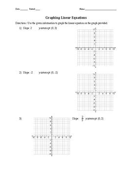 Graphing Linear Equations Worksheet by Mathkins | TpT