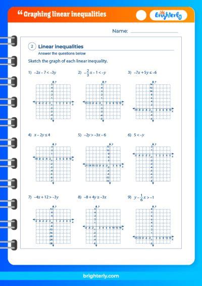 Graphing Linear Inequalities Shading The Solution Area Worksheet Answers