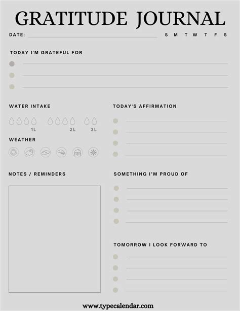 Gratitude Diary Template