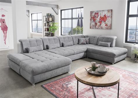 Poco Polstermöbel Houston uförmiges Sofa in Grau Möbel Letz Ihr