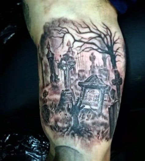 25 Amazing Graveyard And Cemetery Tattoos