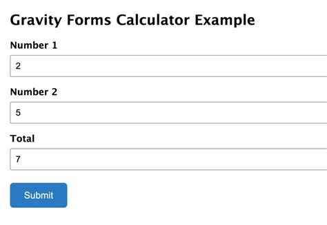 Gravity Forms Calculator