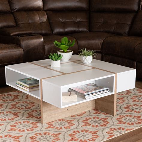 Gray And White Wood Coffee Table