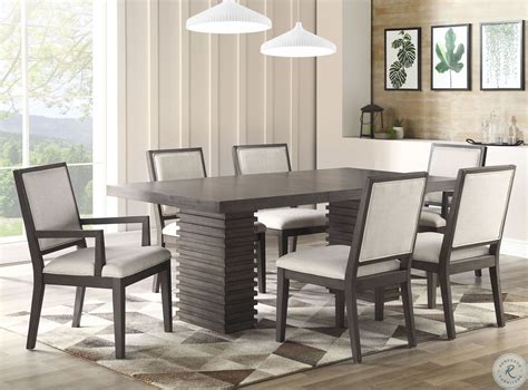 Gray Extendable Dining Table Set
