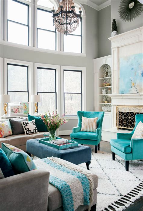 Gray Turquoise Living Room Ideas