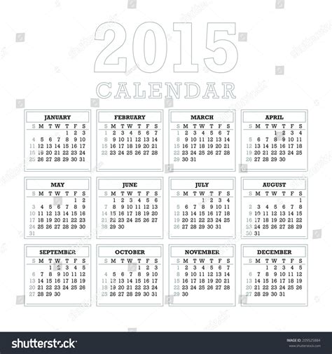 Generic Monthly Calendar Template Grayscale Etsy