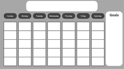 Generic Monthly Calendar Template Grayscale Etsy