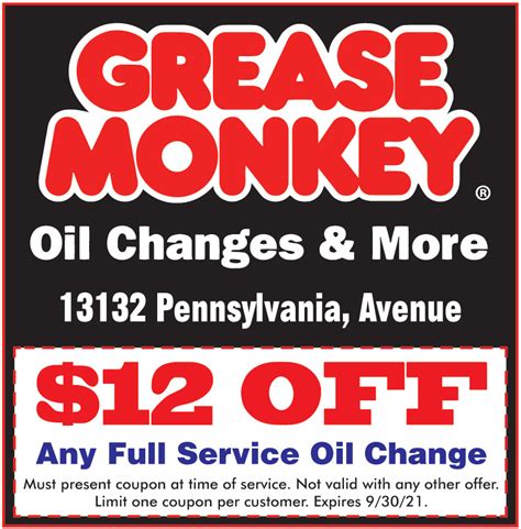 Grease Monkey USD20 Off Coupon Printable