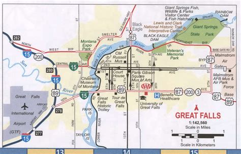 Great Falls Montana Street Map 3032800