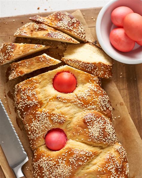 Greek Easter Bread With Red Egg