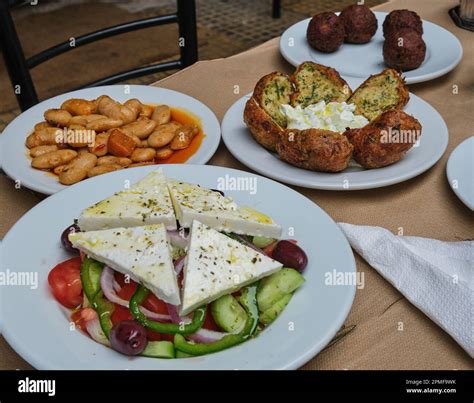 Greek lunch spread