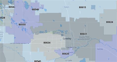 Greeley Zip Code Map