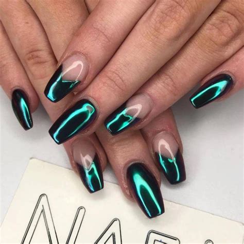 Green Chrome French Tip Nails: A Trendy And Stylish Manicure Look