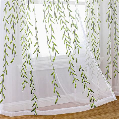 Green And White Patterned Curtains