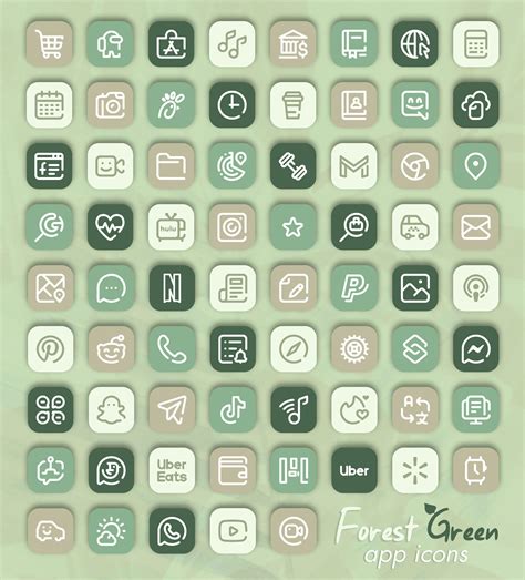 Green App Icons Aesthetic Appeal