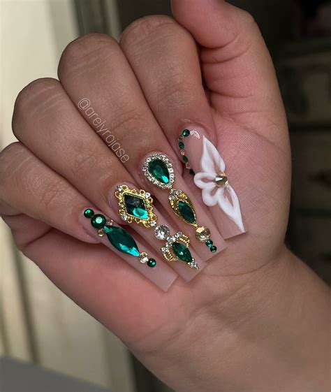 Green Coffin Nails