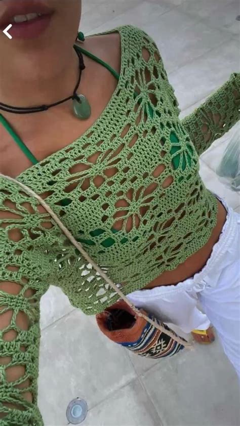 Green Crochet Top