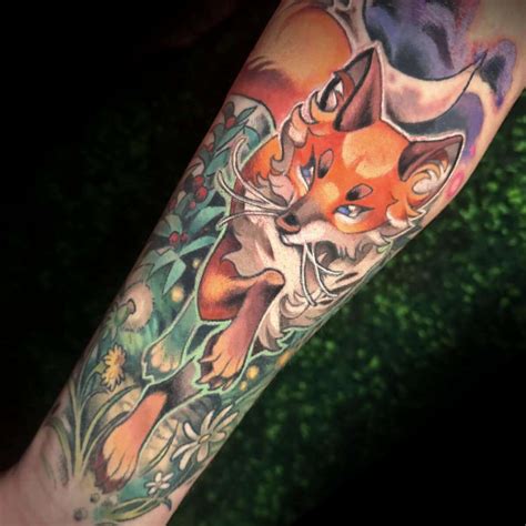 Green Fox Tattoo