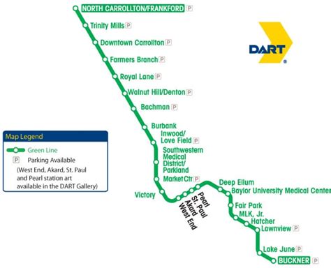 Green Line Dart Rail Map