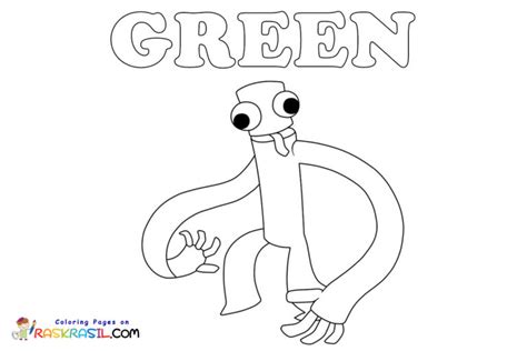 Green Rainbow Friends Roblox Coloring Pages for Kids - Download 