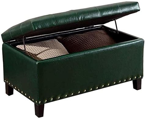 New Bold Tones Half Moon Modern Velvet Tufted Storage Ottoman Bench, Green eBay