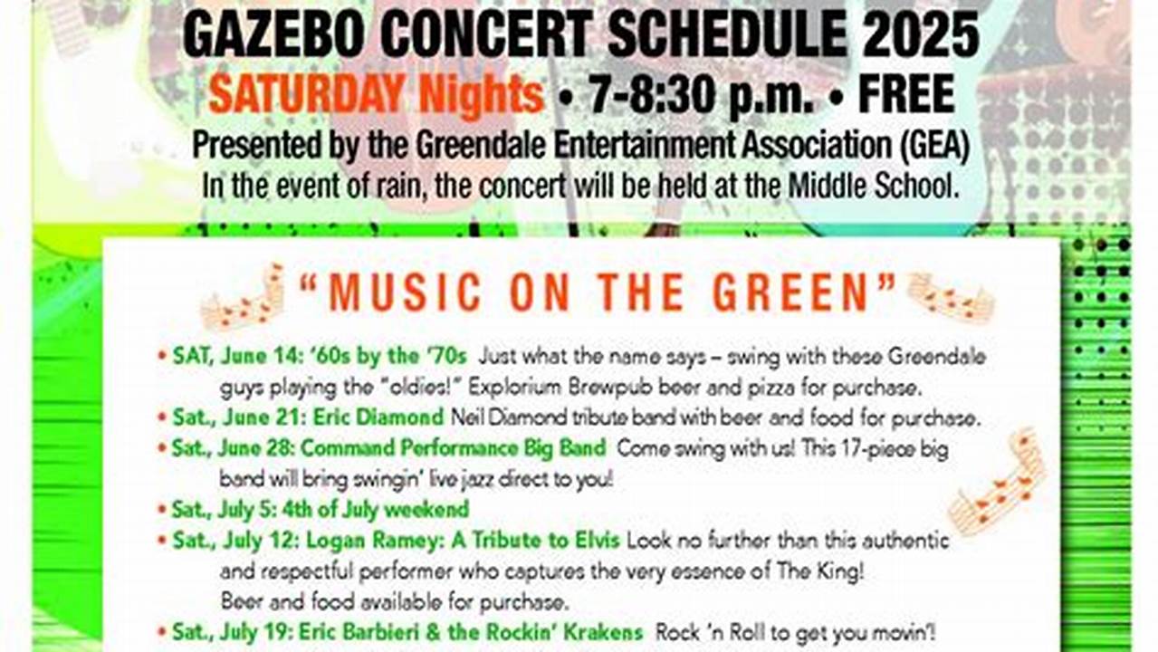 Greendale Gazebo Concerts 2025