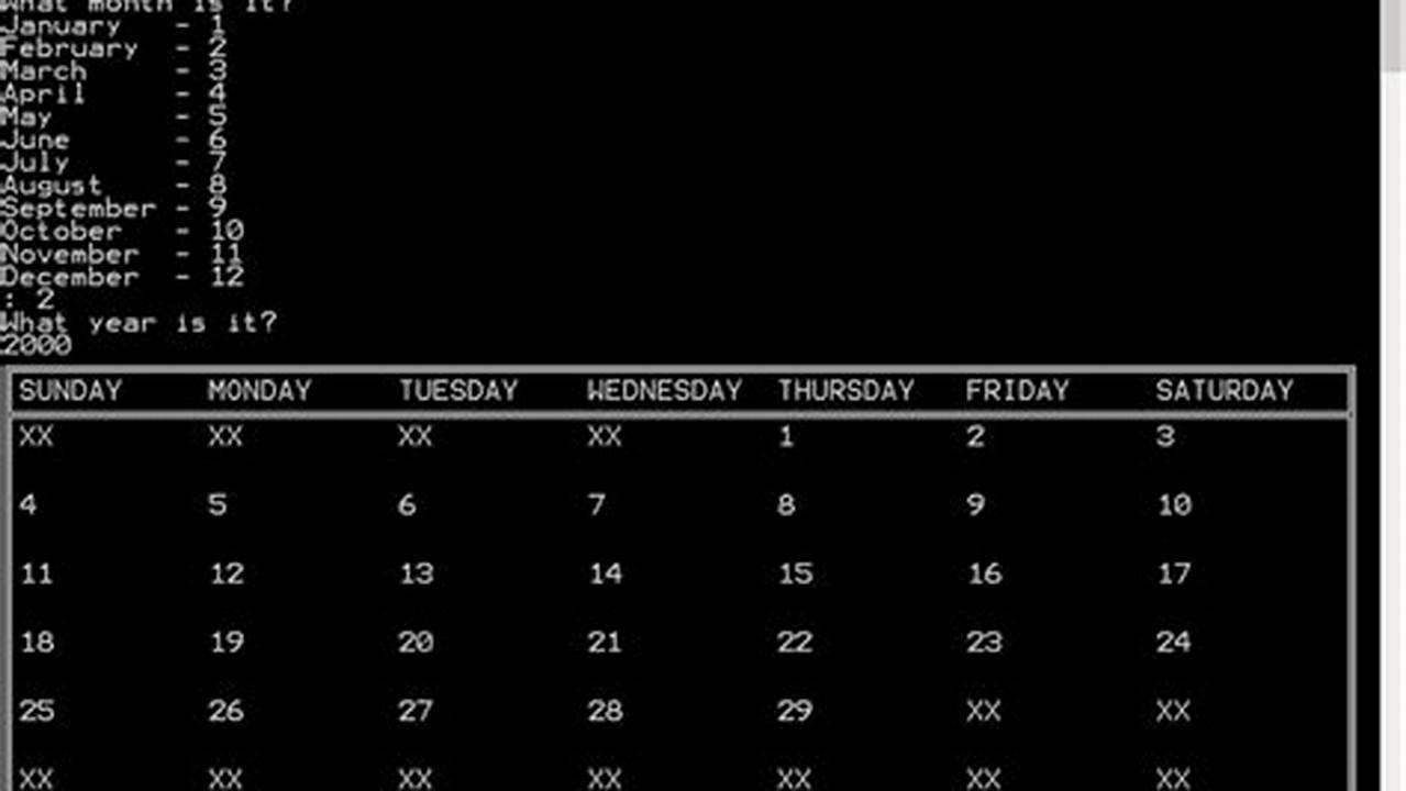 Gregorian Calendar C Program