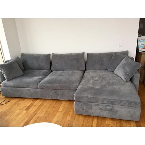 Grey Microsuede Sectional