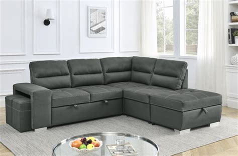 Grey Suede Sectional