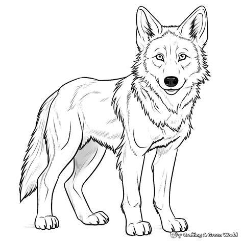 Grey Wolf Coloring Page