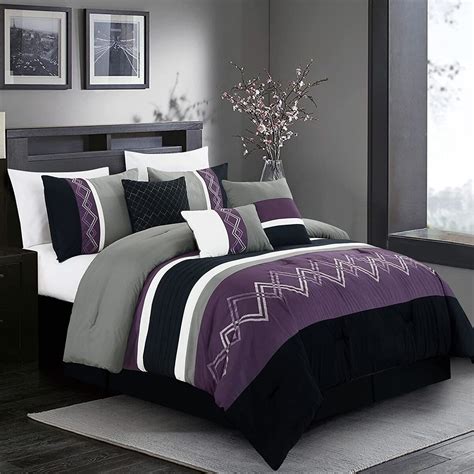 Grey and Purple Bedding