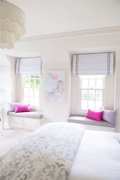 Grey and White Bedroom with Pops of Color