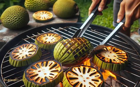 Grilling breadfruit