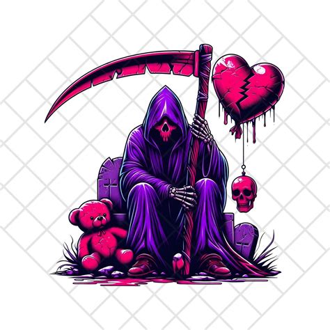 A metaphorical image representing heartbreak and the Grim Reaper