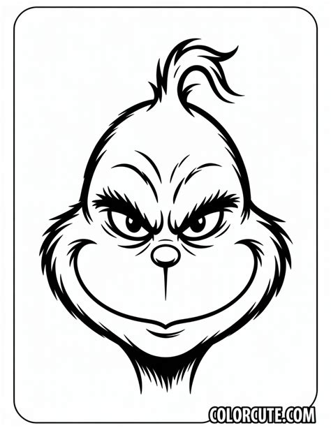 Grinch Face Coloring Page