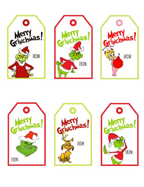 Grinch Gift Tags Printable