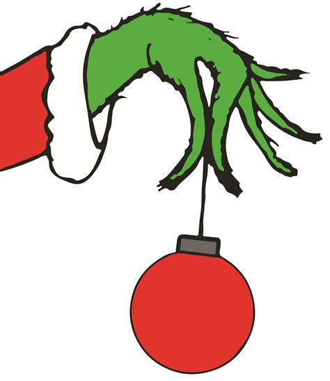Grinch Hand Holding Ornament Template