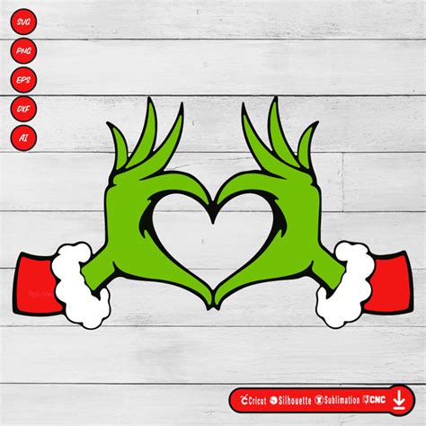 Unwrap the Magic of Festive Season with Grinch Hands SVG - A Must-Have Addition to Your Holiday Collection