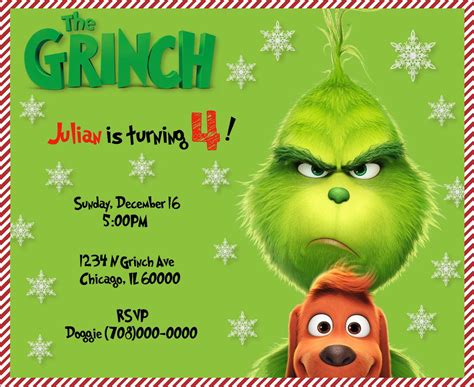 Grinch Party Invitation Template