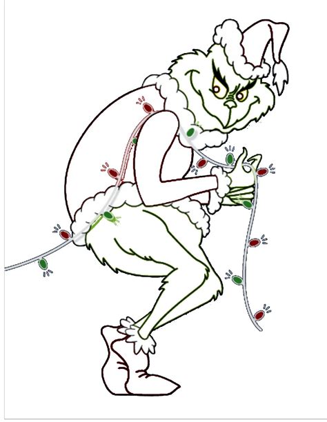Grinch Stealing Christmas Lights Template