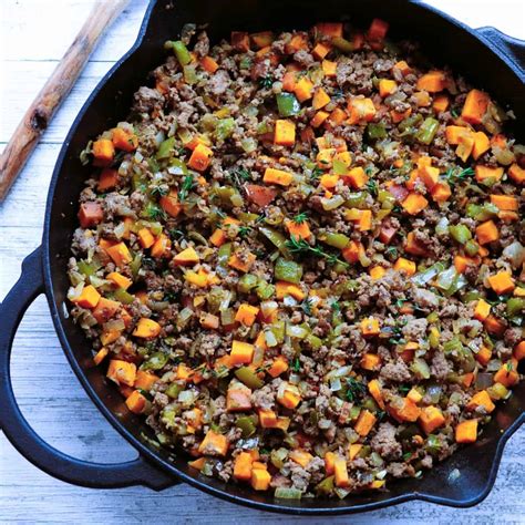 Ground Beef and Sweet Potato Hash
