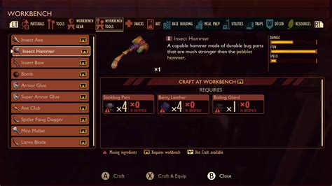 Grounded: How to get a Level 2 Insect Hammer