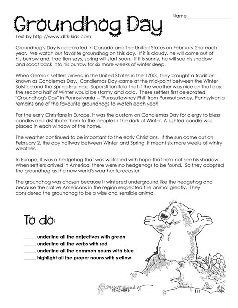 Groundhog Day Worksheets Free Printable