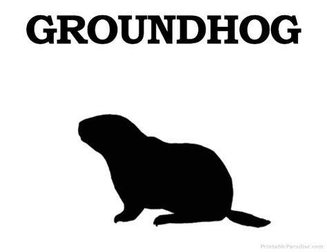 Groundhog Silhouette Printable