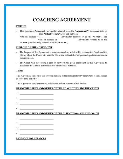 Group Coaching Contract Template