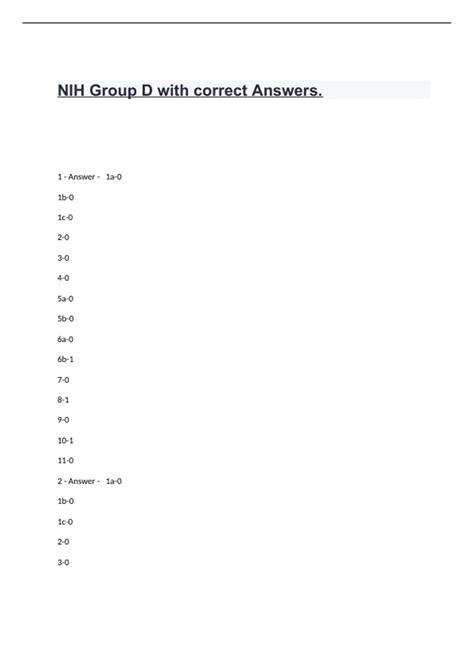Group D Answers: Clinical Relevance and Implications