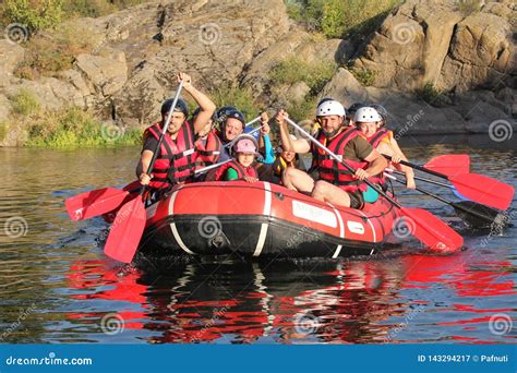 Group Enjoying Rafting